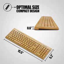 Load image into Gallery viewer, Wireless Bamboo Bluetooth Keyboard and Mouse – Natural, Handmade, Eco-Friendly Mouse and Keyboard – 2 Keypads Compact Cordless Keyboard and 3-Button Mouse with Scroll Wheel Plus Wood Pen by Trio Gato