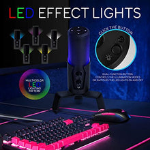 Load image into Gallery viewer, Pyle Selectable Pickup Pattern RGB USB Microphone - 4 Recording Modes Cardioid, Bidirectional, Stereo, Omnidirectional - Condenser Audio Mic w/LED Lights for Gaming Podcasting Studio PC, and Mac