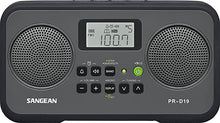 Load image into Gallery viewer, Sangean PR-D19BK FM Stereo/AM Digital Tuning Portable Radio with Protective Bumper (Gray/Black)