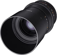 Load image into Gallery viewer, Rokinon Cine DS 100mm T3.1 ED UMC Full Frame Telephoto Macro Cine Lens for Olympus, Panasonic & BlackMagic Micro Four Thirds Cameras