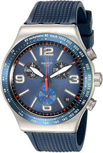 Load image into Gallery viewer, Swatch 1901 Irony Stainless Steel Quartz Rubber Strap, Blue, 21 Casual Watch (Model: YVS454)