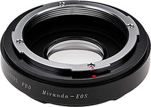 Load image into Gallery viewer, Fotodiox Pro Lens Mount Adapter, for Miranda (MIR) Lens to Canon EOS EF Mount DSLR Camera Body