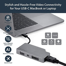 Load image into Gallery viewer, StarTech.com USB C Multiport Video Adapter with HDMI, VGA, Mini DisplayPort or DVI - USB Type C Monitor Adapter to HDMI 1.4 or mDP 1.2 (4K) - VGA or DVI (1080p) - Space Gray Aluminum (CDPVDHDMDPSG)