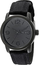 Load image into Gallery viewer, Citizen Eco-Drive GarrisonQuartz Mens Watch, Stainless Steel with Nylon strap, Field watch, Black (Model: BM8475-00F)