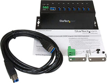 Load image into Gallery viewer, StarTech.com 7-Port Industrial Grade USB 3.0 Hub with ESD & 350W Surge Protection - Rack mountable metal USB port expander splitter hub (ST7300USBME),Black