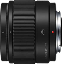 Load image into Gallery viewer, Panasonic LUMIX G Lens, 25mm, F1.7 ASPH, Mirrorless Micro Four Thirds, H-H025K (USA Black)