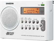 Load image into Gallery viewer, Sangean PR-D9W Portable Am/FM/NOAA Alert Radio with Rechargeable Battery, White, One Size
