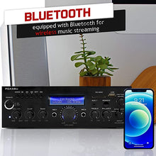 Load image into Gallery viewer, Pyle PDA5BU.0 200W Audio Stereo Receiver-Wireless Bluetooth Power Amplifier Home Entertainment System w/AUX in, USB Port, 2 Karaoke Microphone Input, Remote , Black