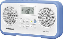 Load image into Gallery viewer, Sangean PR-D19BU FM Stereo/AM Digital Tuning Portable Radio with Protective Bumper (White/Blue)