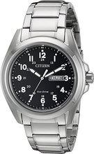 Load image into Gallery viewer, Citizen Eco-Drive Garrison Quartz Men's Watch, Stainless Steel, Field watch, Silver-Tone (Model: AW0050-82E)