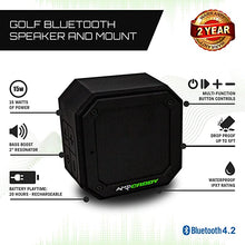 Load image into Gallery viewer, Golf Bluetooth Speaker with Mount, Ampcaddy Version 3 Pro Bluetooth Speaker and Mount with Loud Stereo Sound and Bass Boost, 20-Hour Playtime, Extended Bluetooth Range, Waterproof (15 Watts)