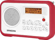 Load image into Gallery viewer, Sangean PR-D18RD AM/FM/Portable Digital Radio with Protective Bumper (White/Red)