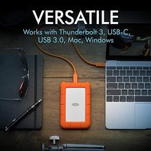 Load image into Gallery viewer, LaCie Rugged USB-C 2TB External Hard Drive Portable HDD û USB 3.0 compatible, Drop Shock Dust Rain Resistant, for Mac and PC Computer Desktop Workstation Laptop, 1 Month Adobe CC (STFR2000800), Orange