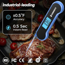 Load image into Gallery viewer, 0.5 Sec Instant Read Meat Thermometer Digital with 0.5 Precision, Food Thermometer for Cooking Kitchen Gadgets, Oven Grill Candy BBQ Essentials Accessories, Gifts for Him Dad Men Birthday, Blue_7182
