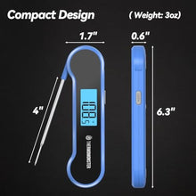 Load image into Gallery viewer, 0.5 Sec Instant Read Meat Thermometer Digital with 0.5 Precision, Food Thermometer for Cooking Kitchen Gadgets, Oven Grill Candy BBQ Essentials Accessories, Gifts for Him Dad Men Birthday, Blue_7183
