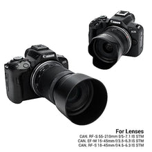 Load image into Gallery viewer, (1+1) Lens Hood for Canon R50 R100 Dual Lens Kit (RF-S 18-45mm F4.5-6.3 is STM and RF-S 55-210mm F5-7.1 is STM) Replaces ET-60B and EW-53 Lens Hood_8414
