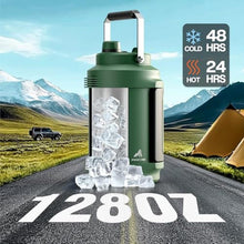 Load image into Gallery viewer, 1 Gallon Insulated Water Bottle for Sports: 2-in-1 Straw Spout Lid, Dual Handle, Leakproof, Keep Cold 48H, 128oz Stainless Steel Water Jug for Outdoors, Hiking, Cycling, Camping, Fishing (Forest)_5652
