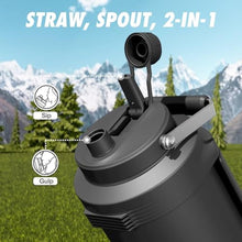 Load image into Gallery viewer, 1 Gallon Insulated Water Bottle for Travel: 2-in-1 Straw Spout Lid, Dual Handle, Leakproof, Keep Cold 48H, 128oz Stainless Steel Water Jug for Gym, Biking, Road Trip, Work, Home, Picnic (Midnight)_5606
