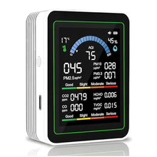 Load image into Gallery viewer, 10 in 1 Smart Air Quality Monitor Indoor, Professional Air Quality Test Kit with CO2 | CO | TVOC | HCHO | Temp | AQI | PM2.5 | PM0.3 | PM10 White_1
