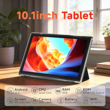 Load image into Gallery viewer, 10 Inch Android 15 Tablet, 8GB RAM 32GB Storage Tablets, 10.1" HD IPS Display, 5G WiFi-6, Tablets with 6000mAh Battery, Dual Camera for Video Call, Android Tablet with Case &amp; Stylus Pen for Work/Study, Black_47
