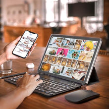 Load image into Gallery viewer, 10 inch Tablet with Keyboard 2 in 1 Tablet Android 15 Tablets Include Case Mouse Stylus 6000mAh battery 8GB+32GB Support 1024GB Expandable 10.1" Tableta, 2MP+8MP Dual Camera WiFi-6 Bluetooth Tablets, Black_366
