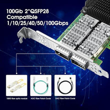 Load image into Gallery viewer, 100GbE PCIe 4.0 x16 2xQSFP28 ConnectX-5 Ex VPI for MCX556A-EDAT NIC, MellanoxconnectXEx_137
