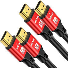 Load image into Gallery viewer, 10FT HDMI 2.1 Cable 2 Pack 8K60Hz 4K120Hz, 48Gbps Ultra High Speed HDMI Cable with Gold Plated Connectors, Red Aluminum Housing, for PS5, Xbox Series X, 4K TV, Projector, Wall Mount TV, Conference._1
