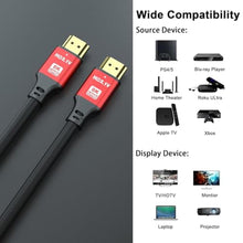Load image into Gallery viewer, 10FT HDMI 2.1 Cable 3 Pack 8K60Hz 4K120Hz, 48Gbps Ultra High Speed HDMI Cable with Gold Plated Connectors, Red Aluminum Housing, for PS5, Xbox Series X, 4K TV, Projector, Wall Mount TV, Conference._4548
