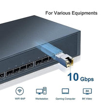 Load image into Gallery viewer, 10Gb SFP+ RJ45 Transceiver, 10GBASE-T SFP to Ethernet Module, 10 gigabit SFP Copper RJ-45 30m, 10g Networking Optical Fiber mini gbic Generic Compatible for 200 Vendors_1554
