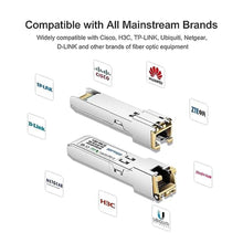 Load image into Gallery viewer, 10Gb SFP+ RJ45 Transceiver, 10GBASE-T SFP to Ethernet Module, 10 gigabit SFP Copper RJ-45 30m, 10g Networking Optical Fiber mini gbic Generic Compatible for 200 Vendors_1556
