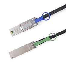Load image into Gallery viewer, 10Gtek QSFP (SFF-8436) to SFF-8088 DDR Hybrid Mini SAS Cable, External Copper SAS Cable for NetApp DS4243 DS4246 DS2246, 100-Ohm, 2-m(6.6ft), pc_2318
