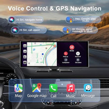 Load image into Gallery viewer, [11" Fully Laminated 60fps Touchscreen] -Accfly Wireless car Play Screen for Apple carplay &amp;Android Auto, OTA Updates -HD Front Dashcam &amp; Backup Camera, Car Stereo Radio/GPS Navigation/BT Audio, Black_113
