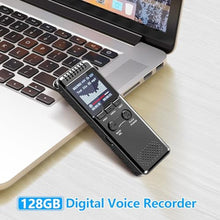 Load image into Gallery viewer, 128GB Digital Voice Recorder with 8000 Hours Recording Capacity, 80Hrs Battery Time Voice Activated Recorder with Playback, Professional USB-C 1536kbps Audio Recorder for Meeting Lecture, Black_251
