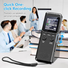 Load image into Gallery viewer, 128GB Digital Voice Recorder with 8000 Hours Recording Capacity, 80Hrs Battery Time Voice Activated Recorder with Playback, Professional USB-C 1536kbps Audio Recorder for Meeting Lecture, Black_254
