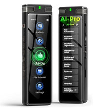 Load image into Gallery viewer, 136GB AI Voice Recorder, TIMMKOO Digital Voice Recorder with Playback, Offline Transcribe and Online Summarize/Mindmap/Translation Base on AI Technology, Voice Activated Audio Recorder (Black)_1
