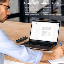 Load image into Gallery viewer, 136GB AI Voice Recorder, TIMMKOO Digital Voice Recorder with Playback, Offline Transcribe and Online Summarize/Mindmap/Translation Base on AI Technology, Voice Activated Audio Recorder (Black)_440
