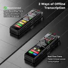 Load image into Gallery viewer, 136GB AI Voice Recorder, TIMMKOO Digital Voice Recorder with Playback, Offline Transcribe and Online Summarize/Mindmap/Translation Base on AI Technology, Voice Activated Audio Recorder (Black)_441
