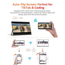 Load image into Gallery viewer, 15.6" Wireless Portable Monitor Battery-Powered, Support AirPlay Miracast, Black_90
