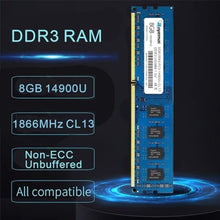 Load image into Gallery viewer, 16GB PC3-14900U 2X8GB DDR3 14900 1866MHz PC3-14900 16G 2Rx8 240-pin Udimm CL13 1.5V Desktop RAM Memory Module, xgbddrudimmvbluedesktop_2137
