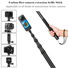 Load image into Gallery viewer, 17-118"/3.0m Carbon Fiber Invisible Selfie Stick 9.8ft Extended Super Long Pole for Insta360 X5/X4 Insta 360 X3 ONE X2, ONE R, ONE X, ONE GO 3S 3 2 Gopro Max Action Camera Accessories, Black_13
