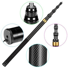 Load image into Gallery viewer, 17-118"/3.0m Carbon Fiber Invisible Selfie Stick 9.8ft Extended Super Long Pole for Insta360 X5/X4 Insta 360 X3 ONE X2, ONE R, ONE X, ONE GO 3S 3 2 Gopro Max Action Camera Accessories, Black_15
