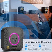 Load image into Gallery viewer, 1Mii B06S+ Bluetooth 5.2 Receiver, HiFi Bluetooth Audio Adapter w/LDAC, aptx HD &amp; aptx Low Latency, Long Range Hi-Res Audio with Volume Control, 3.5 mm &amp; RCA Outputs, Easy Setup for Home Stereo System_1390
