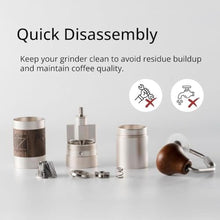 Load image into Gallery viewer, 1Zpresso Q Manual Coffee Grinder, Mini Slim Travel Sized, Stainless Steel Conical Burr, Numerical Adjustable Setting for Pour Over French Press Cold Brew, Silver_4877
