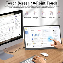 Load image into Gallery viewer, 2.5K 100Hz Portable Monitor Touchscreen, 15.6'' QHD 2880x1620 300 Nits 100% sRGB IPS Gaming Monitor w/VESA HDR FreeSync Eye Care USB-C HDMI External Second Screen for Laptop PC Phone Switch PS3/4/5, Black_704
