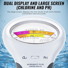 Load image into Gallery viewer, 2 in 1 Chlorine &amp; PH Meter, Dual Scale Water Quality Tester CL2 Level Meter, Digital Electronic Pool Water Tester Handheld Ph and Chlorine Tester for Swimming Pool,Spas, Water Quality Analysis Monitor_278
