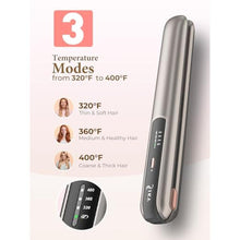 Load image into Gallery viewer, 2-in-1 Cordless Hair Straightener and Curler, Portable Mini Flat Iron with Rechargeable, Mini Curling Iron for Travel, Gold_219
