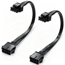 Load image into Gallery viewer, (2-Pack) COMeap CPU 8 Pin Extension Cable, Motherboard ATX CPU 8 Pin (4+4) Male to Female Adapter for Power Supply PSUs 9.5-inch(24cm), Black_1
