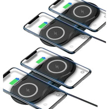 Load image into Gallery viewer, 2 Pack Dual 15W Wireless Charger for Multiple Devices, 30W Fast Wireless Charging Pad/Mat for Apple iPhone, for AirPods, for Samsung Phone, for Google Pixel, and All Qi-Enabled Devices (Black-2Pack), BlackPack_1
