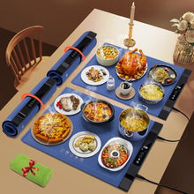 Load image into Gallery viewer, 2 Pack Food Warming Mat for Countertop, Extra Large Electric Warming Tray with 7 Adjustable Temperature, 6 Timer, Roll Up Food Warmers for Parties Buffet, Portable Silicone Heating Tray Kitchen Gifts_1

