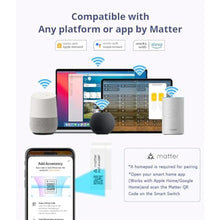 Load image into Gallery viewer, 2-Pack Matter Smart Switch 16A Mini WiFi Relay Module,DIY Wireless Light Switch Voice Control with Timer&amp;Schedule for Home Automation,Work with Apple Homekit,Alexa,Google Home,CSA Certified, White_1174
